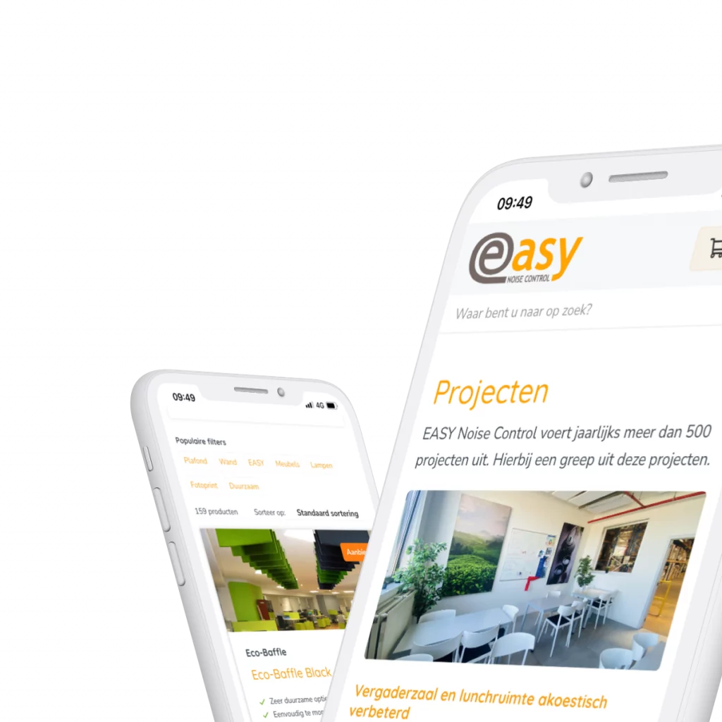 Mobiele website Easy Noise Control